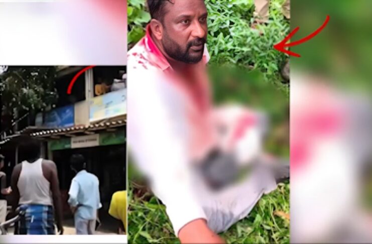 কুসুমগ্রামে তৃণমূল নেতাকে ছাদ থেকে ফেলে দেওয়ার মুহূর্তের দৃশ্য।