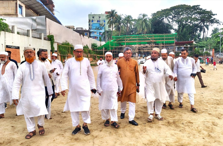 চট্টগ্রামের ঐতিহাসিক লালদিঘী ময়দানে ১১ দলীয় ঐক্যের সমাবেশের প্রস্তুতি কাজ পরিদর্শন করছেন কেন্দ্রীয় নেতৃবৃন্দ